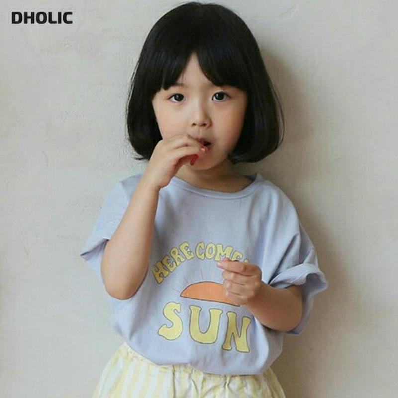 【新作10%OFF】sunロゴTシャツ・u04012 キッズ【3~8才】【tops】【トップス 半袖 ハーフスリーブ ロゴ ロゴ