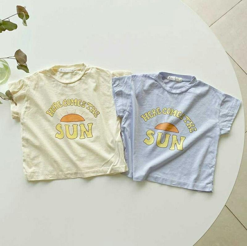 【新作10%OFF】sunロゴTシャツ・u04012 キッズ【3~8才】【tops】【トップス 半袖 ハーフスリーブ ロゴ ロゴ