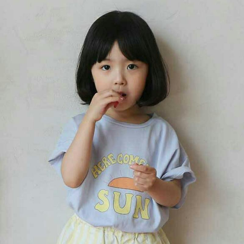 【新作10%OFF】sunロゴTシャツ・u04012 キッズ【3~8才】【tops】【トップス 半袖 ハーフスリーブ ロゴ ロゴ