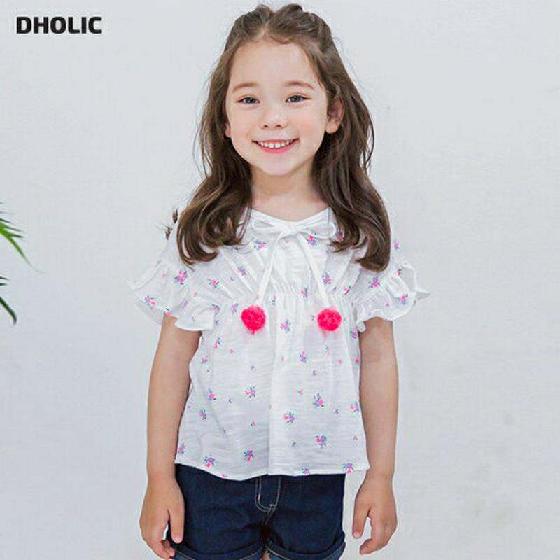【新作10%OFF】ポンポンストラップTシャツ(ホワイト)・p003864 キッズ【3~8才】【tops】【トップス Tシャツ 