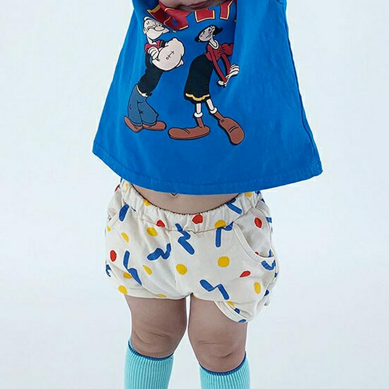 【新作10%OFF】クレヨン風プリントパンツ・u03830 キッズ【3~8才】【pt】【パンツ ズボン ショートパンツ 短パン 