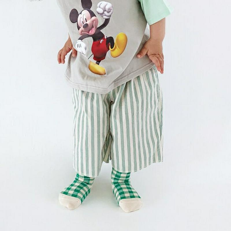 【新作10%OFF】ストライプパターンクロップドパンツ・u03839 キッズ【3~8才】【pt】【パンツ ズボン ボトムス クロ