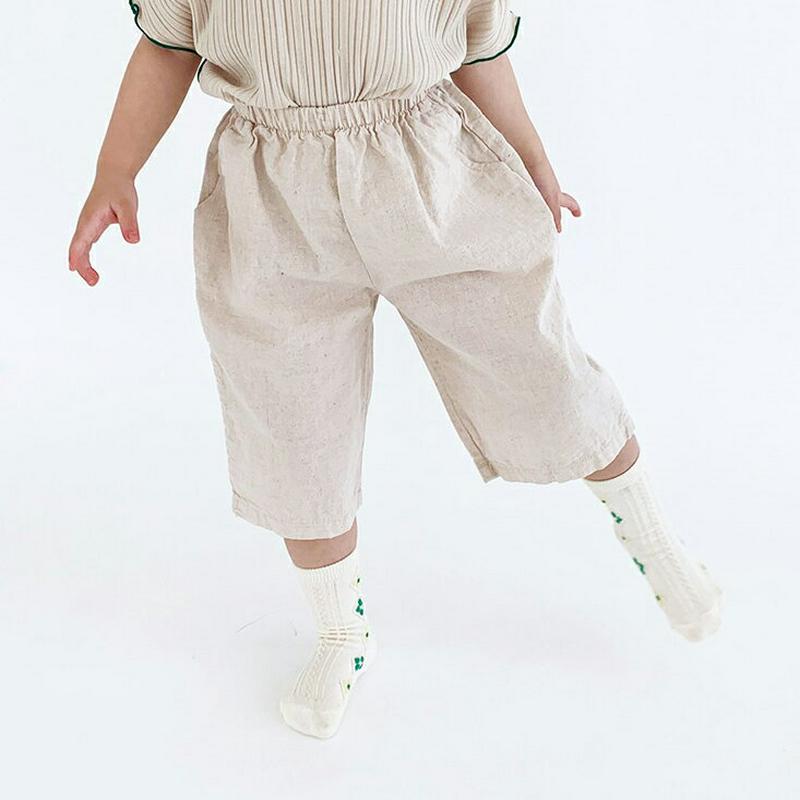 【新作10%OFF】リネンブレンドワイドパンツ・u03807 キッズ【3~8才】【pt】【パンツ ワイドパンツ ワイド ズボン 