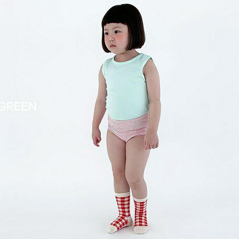 【新作10%OFF】タンクトップ&チェックショーツSET・u03808 キッズ【3~8才】【uw】【セット set トップス タ