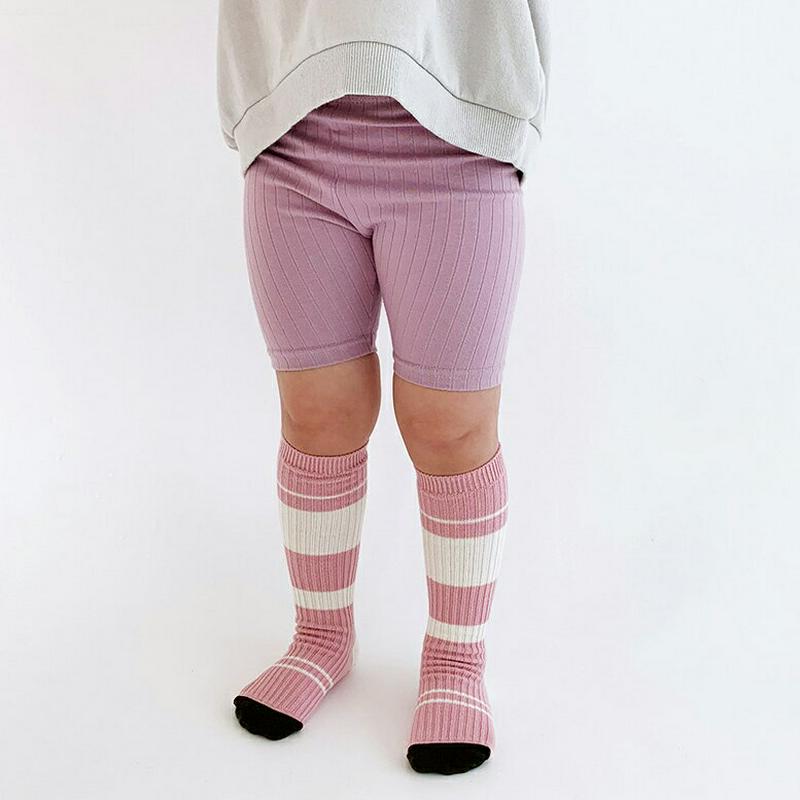 【新作10%OFF】リブハーフレギンス・u03799 キッズ【3~8才】【pt】【レギンス ハーフレギンス ハーフ丈 半ズボン 