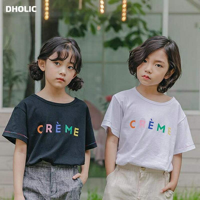 【新作10%OFF】カラフルレタリングTシャツ u03759・キッズ 【3~8才】【tops】【韓国 ファッション トップス T