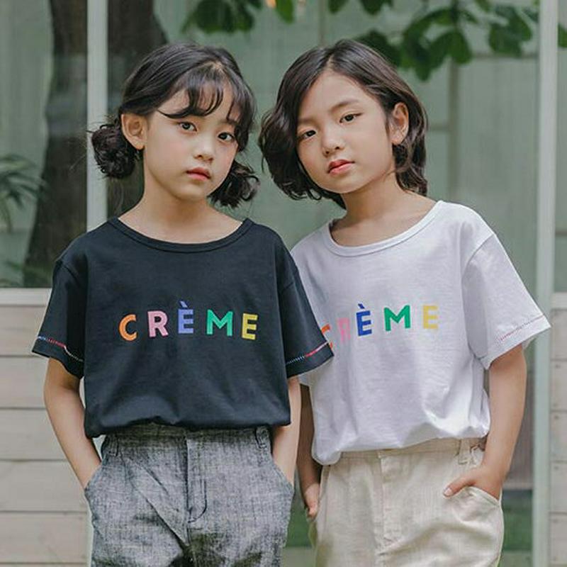 【新作10%OFF】カラフルレタリングTシャツ u03759・キッズ 【3~8才】【tops】【韓国 ファッション トップス T