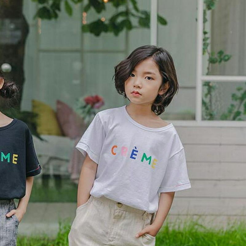 【新作10%OFF】カラフルレタリングTシャツ u03759・キッズ 【3~8才】【tops】【韓国 ファッション トップス T