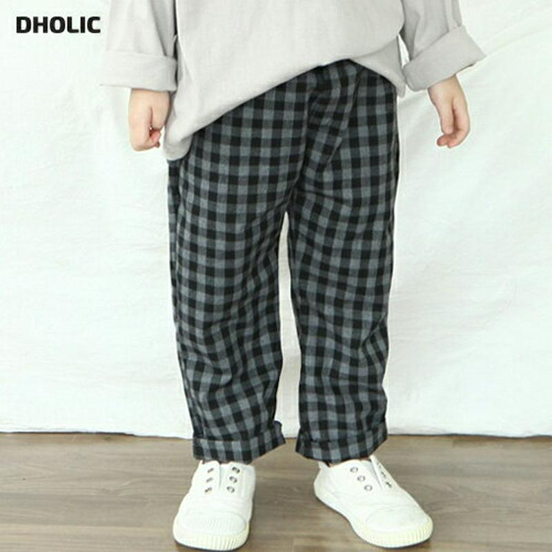 シェパードチェックパンツ p002660・キッズ 【3~8才】【pt】【韓国 ファッション ボトムス パンツ ロング ストレート ギンガムチェック ルーズ ゆったり 女の子 男の子 子供 子供服 小学生 ジュニア 夏 春 秋】【KIDS】