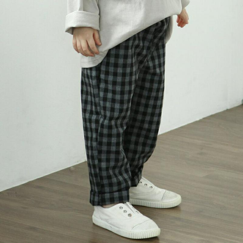シェパードチェックパンツ p002660・キッズ 【3~8才】【pt】【韓国 ファッション ボトムス パンツ ロング ストレート ギンガムチェック ルーズ ゆったり 女の子 男の子 子供 子供服 小学生 ジュニア 夏 春 秋】【KIDS】