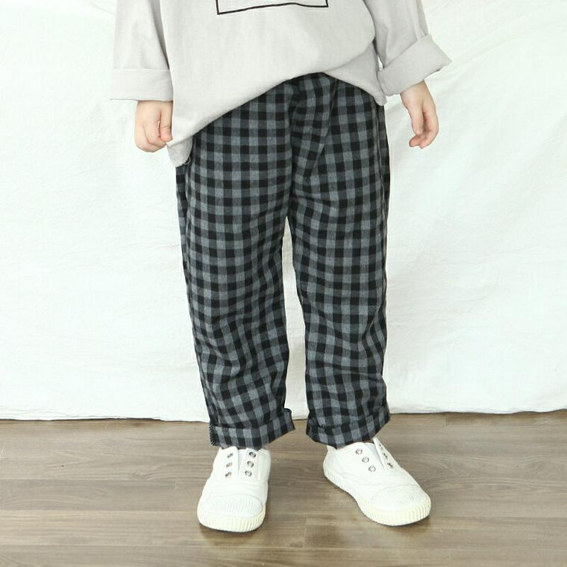 シェパードチェックパンツ p002660・キッズ 【3~8才】【pt】【韓国 ファッション ボトムス パンツ ロング ストレート ギンガムチェック ルーズ ゆったり 女の子 男の子 子供 子供服 小学生 ジュニア 夏 春 秋】【KIDS】