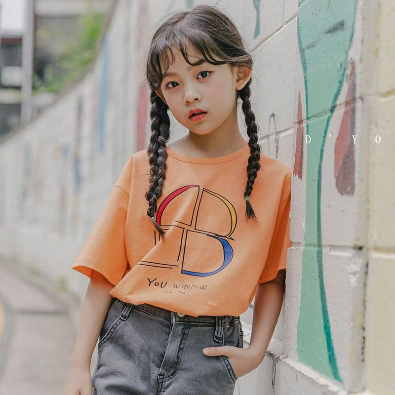 【新作10%OFF】windowロゴTシャツ u03768・キッズ 【3~8才】【tops】【韓国 ファッション トップス Tシ
