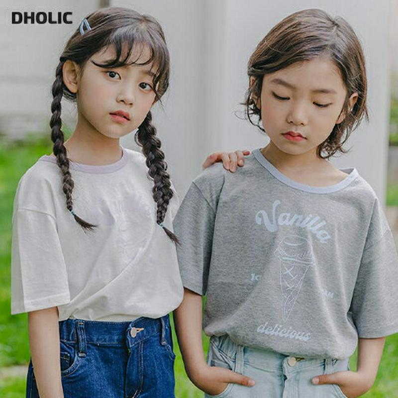 【新作10%OFF】Vanillaロゴ半袖Tシャツ u03756・キッズ 【3~8才】【tops】【韓国 ファッション トップス