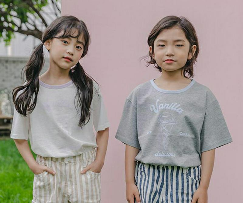 【新作10%OFF】Vanillaロゴ半袖Tシャツ u03756・キッズ 【3~8才】【tops】【韓国 ファッション トップス