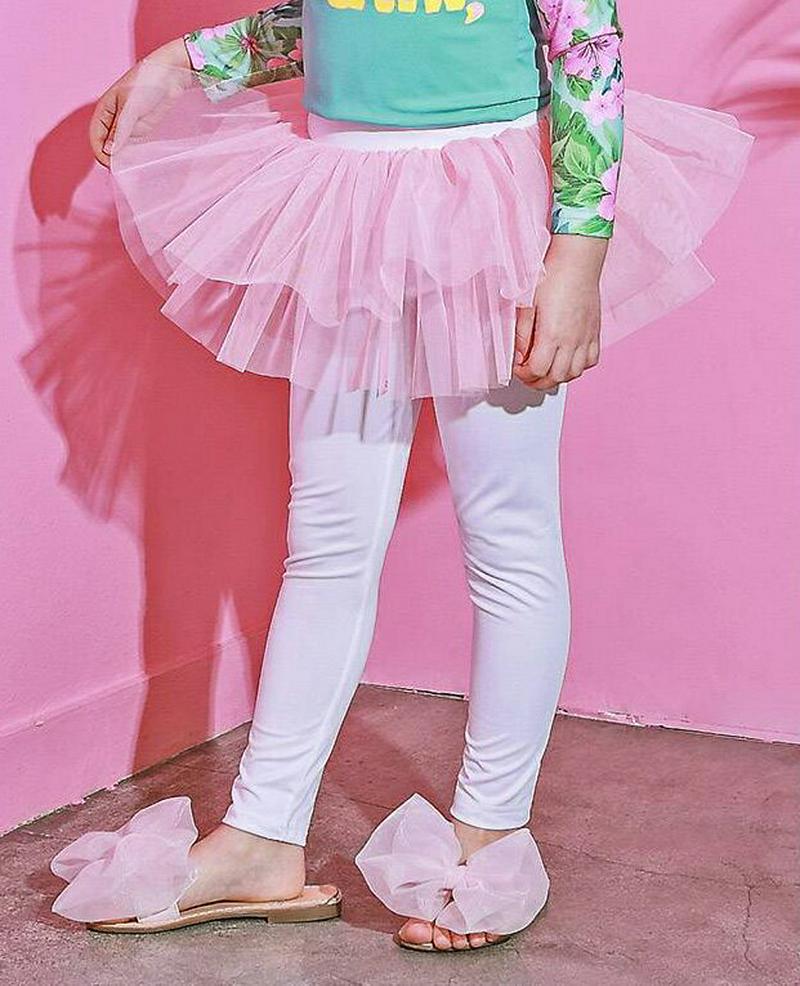 ダブルチュールスカートスイムレギンス p003780・キッズ 【3~8才】【bw】【韓国 ファッション 水着 ラッシュガード スイムウェア 水遊び プール 海 日焼け防止 日除け 速乾 単品 スイム ロング パンツ チュール 子供 子供服 小学生 ジュニア 夏】【KIDS】