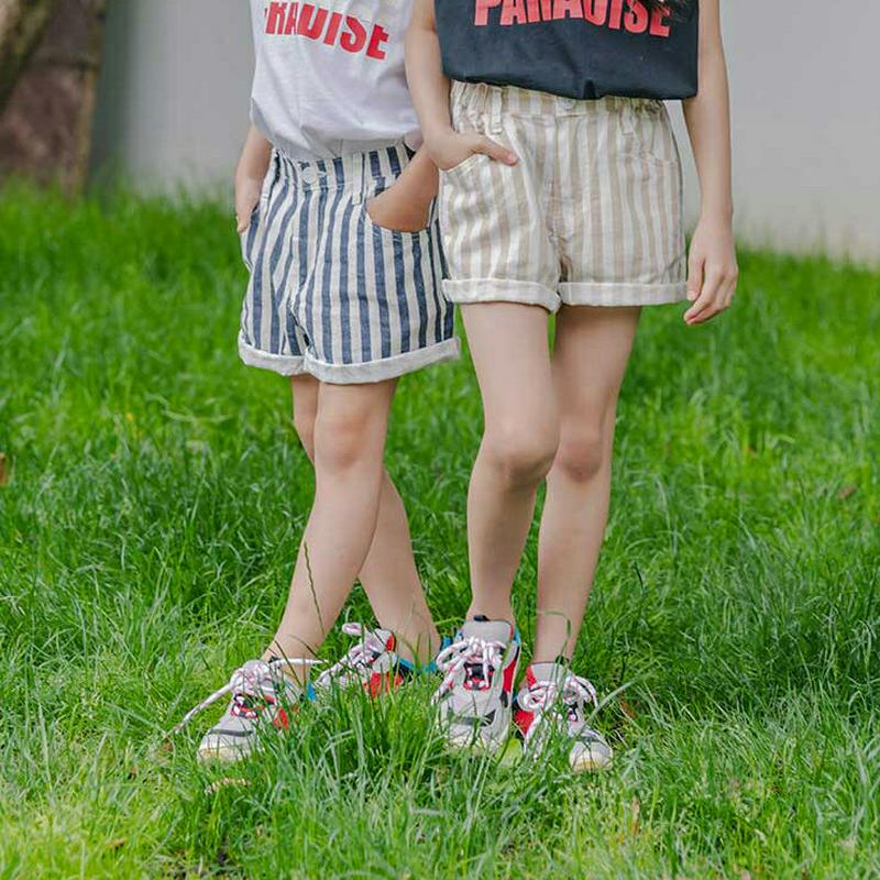 【新作10%OFF】ストライプ柄ショートパンツ u03757・キッズ 【3~8才】【pt】【韓国 ファッション ボトムス パンツ