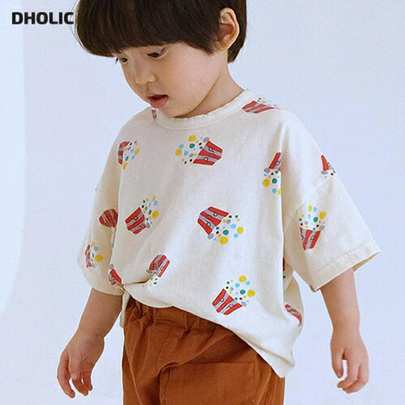 【新作10%OFF】Popcorn半袖Tシャツ u02936-2・キッズ 【3~8才】【tops】【韓国 ファッション トップス