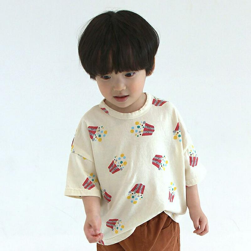 【新作10%OFF】Popcorn半袖Tシャツ u02936-2・キッズ 【3~8才】【tops】【韓国 ファッション トップス
