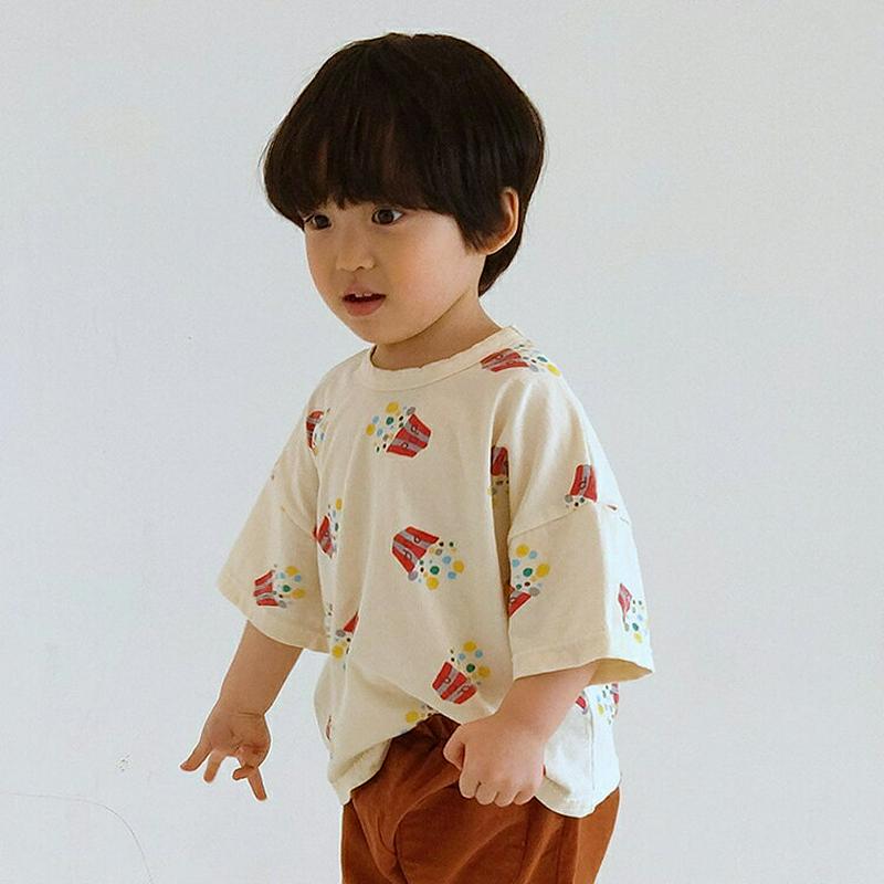 【新作10%OFF】Popcorn半袖Tシャツ u02936-2・キッズ 【3~8才】【tops】【韓国 ファッション トップス