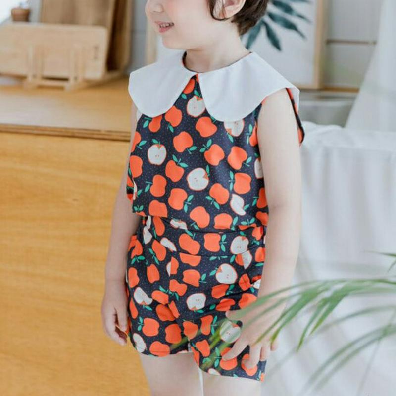 【新作10%OFF】アップル柄上下SET u03815・キッズ 【3~8才】【SET】【韓国 ファッション セットアップ 上下セ