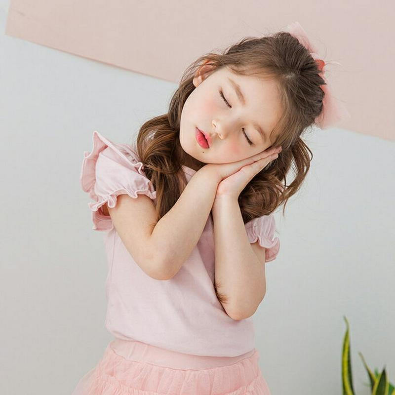 【新作10%OFF】フリルスリーブTシャツ p003683・キッズ 【3~8才】【tops】【韓国 ファッション トップス Tシ