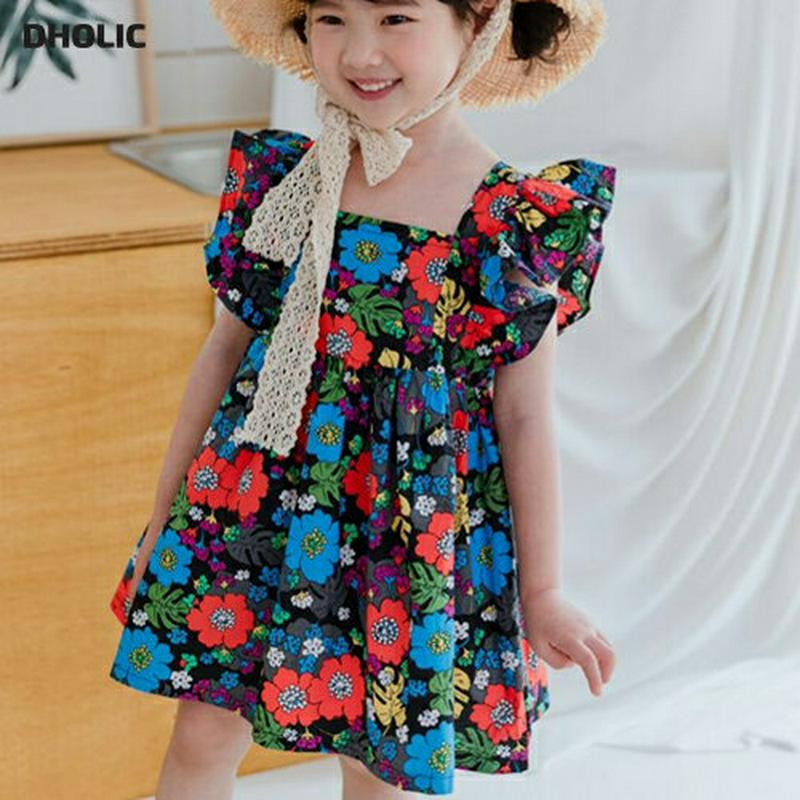 【新作10%OFF】フリルスリーブ花柄ワンピース u03820・キッズ 【3~8才】【ops】【韓国 ファッション ワンピース 