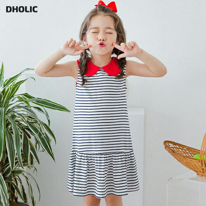 【新作10%OFF】ラウンドカラーボーダーワンピース(ネイビー) p003584・キッズ 【3~8才】【ops】【韓国 ファッシ