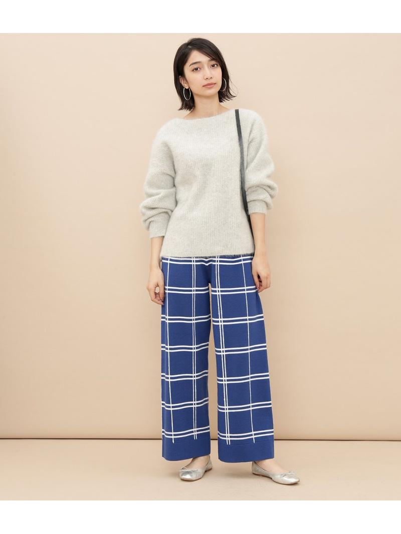 チェックニットパンツ