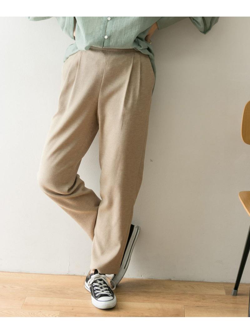 リネンライクタックテーパードパンツ