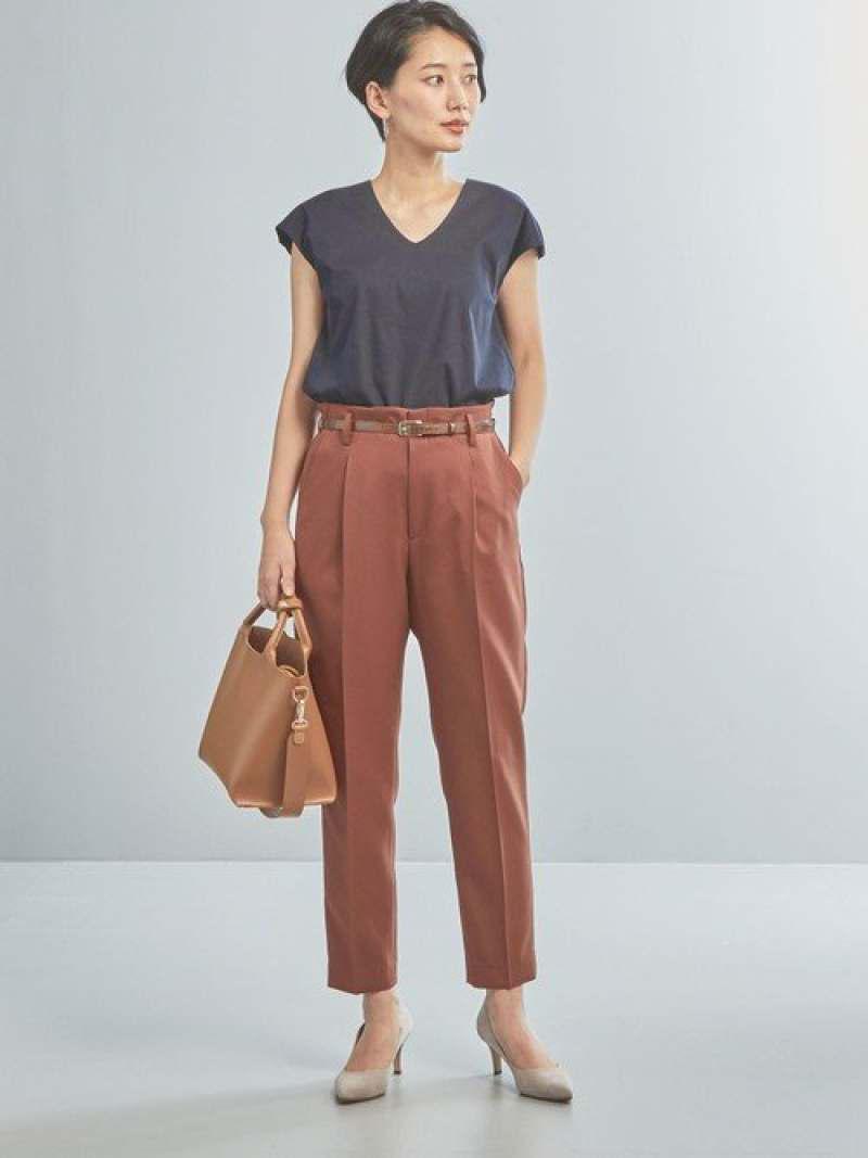 【WORK TRIP OUTFITS】BC スムース Vネック ノースリーブ カットソー