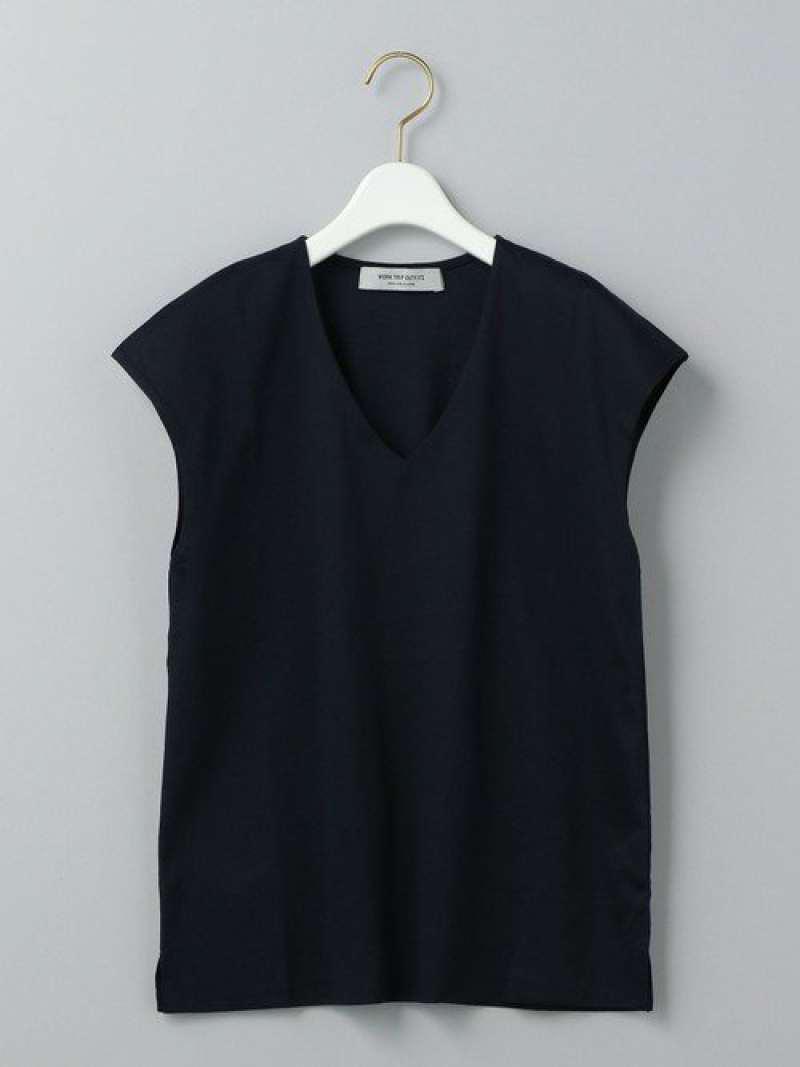 【WORK TRIP OUTFITS】BC スムース Vネック ノースリーブ カットソー