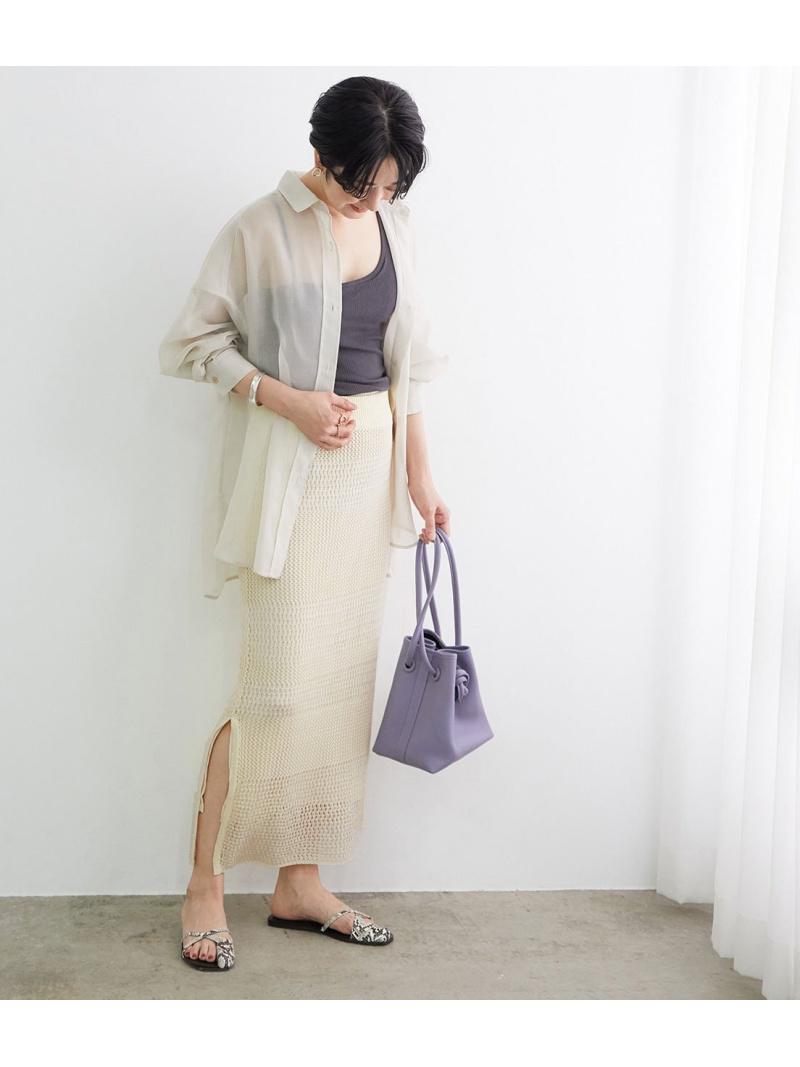 メッシュニットIラインスカート（ADAM ET ROPE' FEMME）