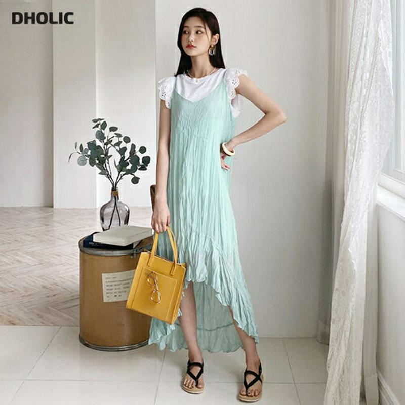 リンクルスリーブレスワンピース・全3色・t60241 レディース【ops】【韓国 ファッション ロングワンピース ノースリーブ 