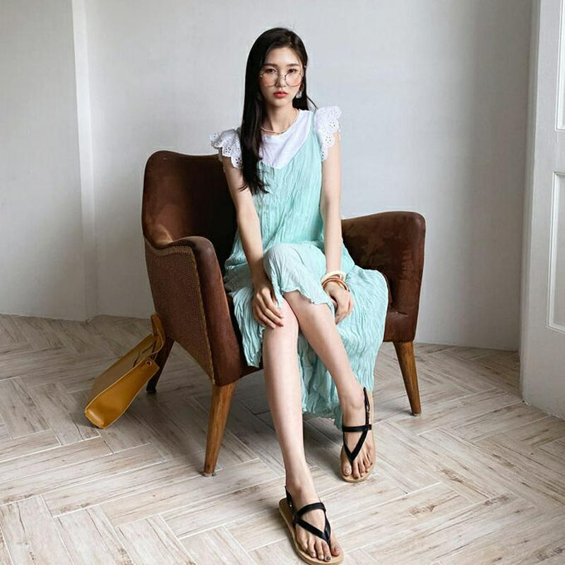 リンクルスリーブレスワンピース・全3色・t60241 レディース【ops】【韓国 ファッション ロングワンピース ノースリーブ 