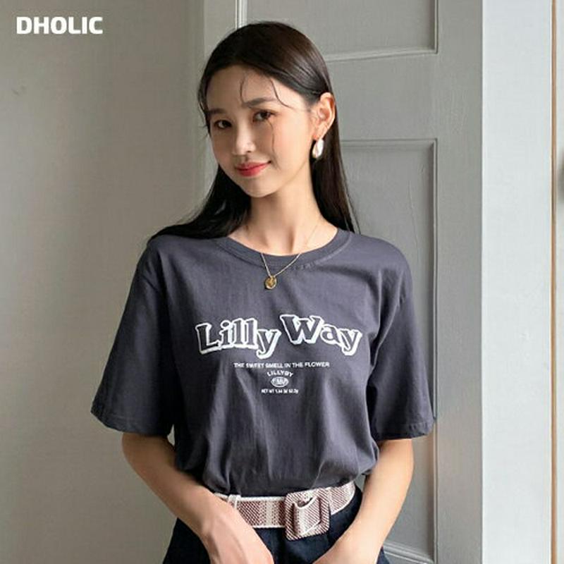 レタリングTシャツ・全4色・t60232 レディース【tops】【韓国 ファッション トップス Tシャツ 半袖 ハーフスリーブ 