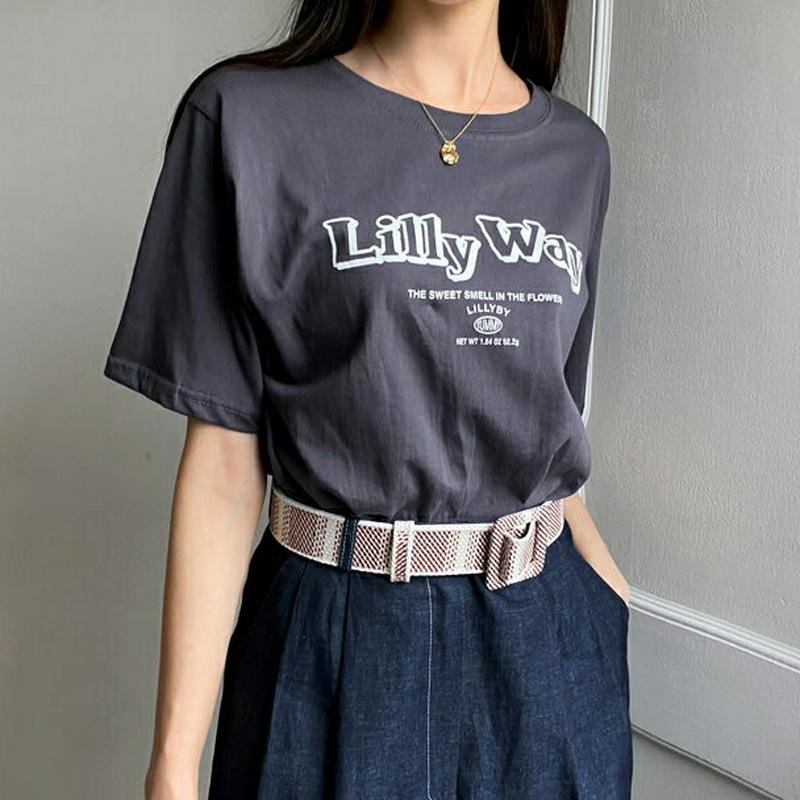 レタリングTシャツ・全4色・t60232 レディース【tops】【韓国 ファッション トップス Tシャツ 半袖 ハーフスリーブ 