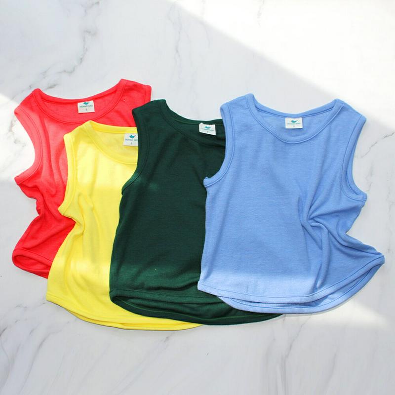 カラータンクトップ・p003606・キッズ 【3~8才】【tops】【韓国 ファッション トップス Tシャツ カットソー ノース