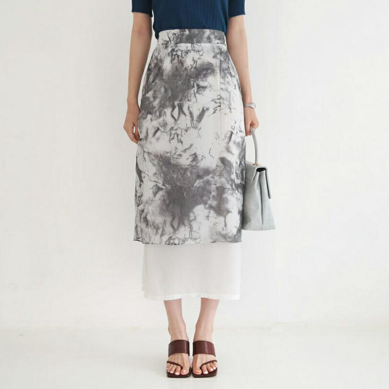 タイダイパターンペンシルスカート・全2色・t63014 レディース【sk】【韓国 ファッション スカート ミディ丈 ミディスカー