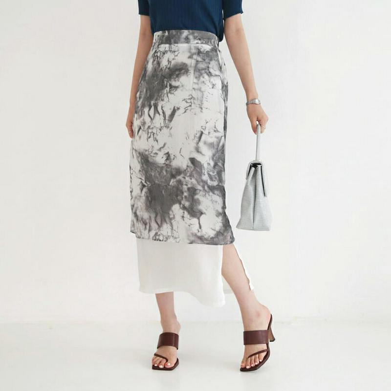 タイダイパターンペンシルスカート・全2色・t63014 レディース【sk】【韓国 ファッション スカート ミディ丈 ミディスカー