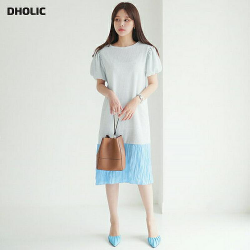 リンクルヘムツイードワンピース・全3色・b63003 レディース【ops】【韓国 ファッション ワンピース ミディ丈　ミディワン