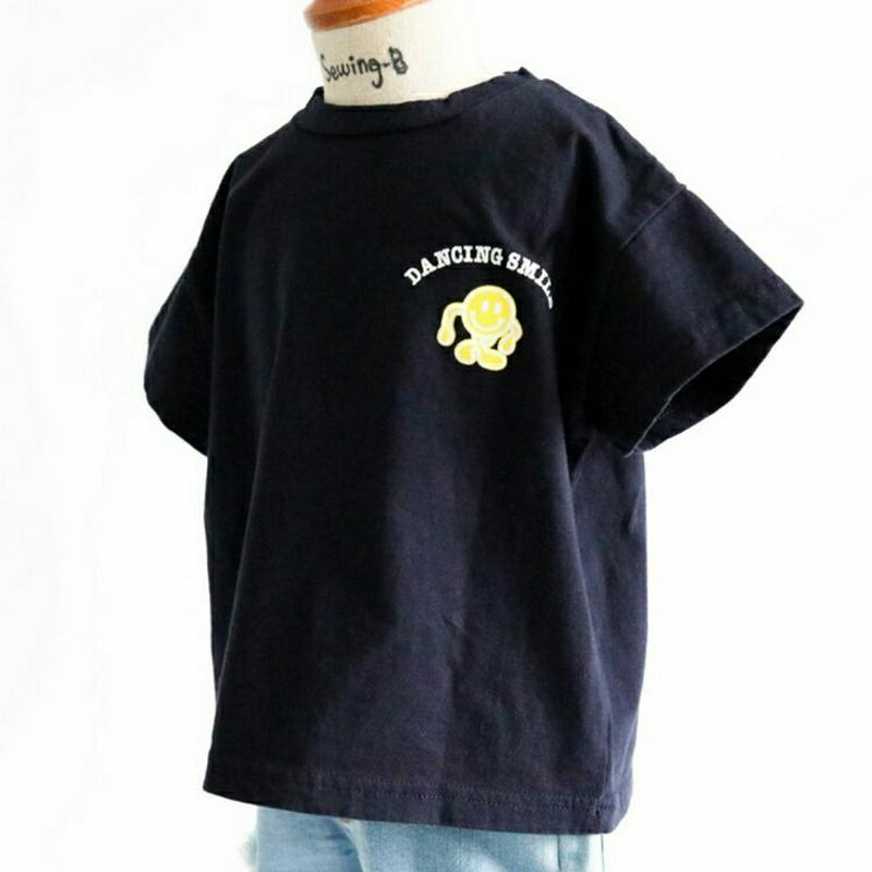 DANCINGスマイルTシャツ・u04231・キッズ 【3~8才】【tops】【韓国 ファッション トップス Tシャツ カットソ