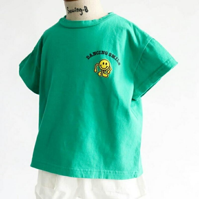 DANCINGスマイルTシャツ・u04231・キッズ 【3~8才】【tops】【韓国 ファッション トップス Tシャツ カットソ
