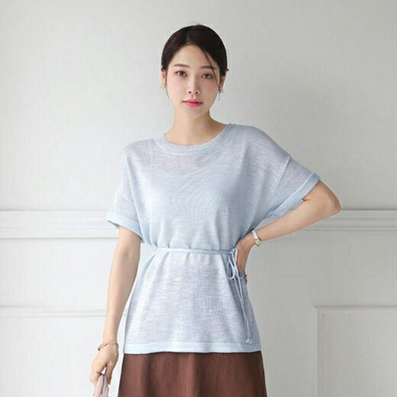 ストラップ付ルーズニット・全3色・b62996 レディース【tops】【韓国 ファッション トップス ニット ニットトップス 半