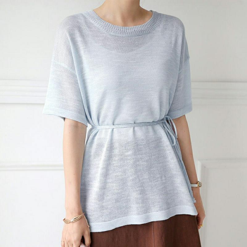 ストラップ付ルーズニット・全3色・b62996 レディース【tops】【韓国 ファッション トップス ニット ニットトップス 半