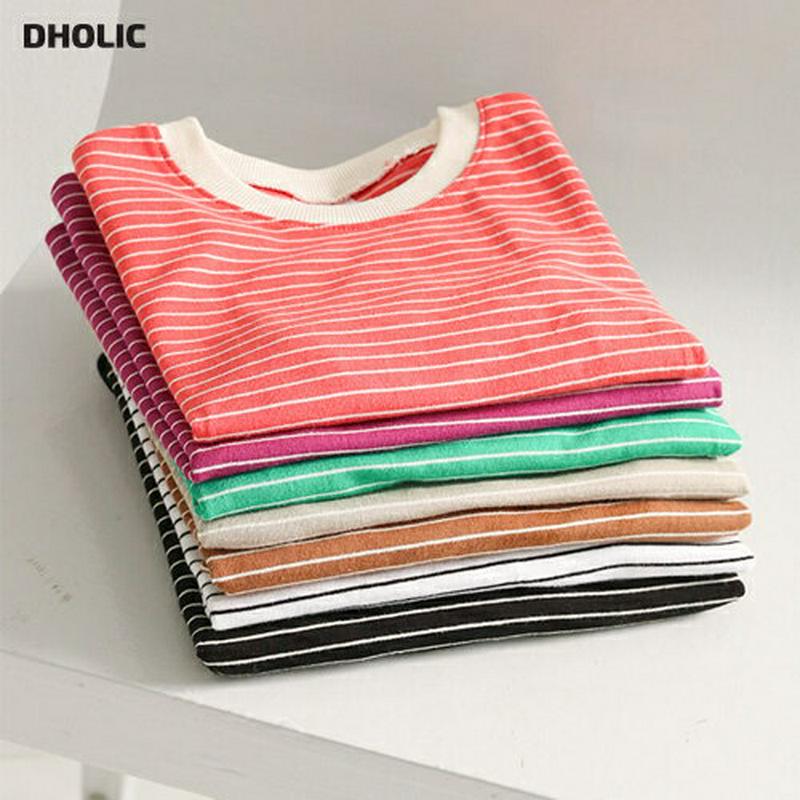 スリムラインボーダーTシャツ・u04255・キッズ 【3~8才】【tops】【韓国 ファッション トップス Tシャツ カットソー