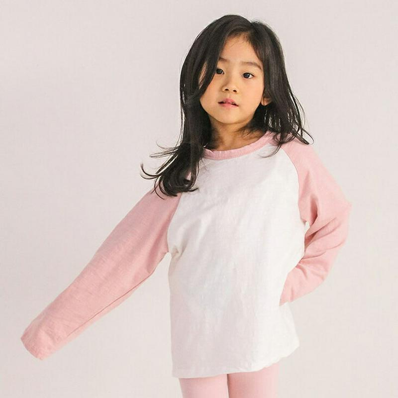 配色ラグラン長袖Tシャツ・u04136 キッズ【3~8才】【tops】【トップス Tシャツ ロンT ラグラン 配色 カジュアル 