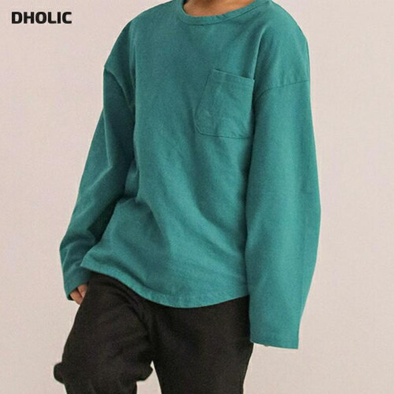 ワンポケットTシャツ・u04142・キッズ 【3~8才】【tops】【韓国 ファッション トップス Tシャツ カットソー ラウン