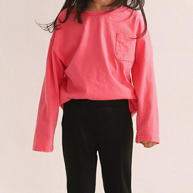 ワンポケットTシャツ・u04142・キッズ 【3~8才】【tops】【韓国 ファッション トップス Tシャツ カットソー ラウン