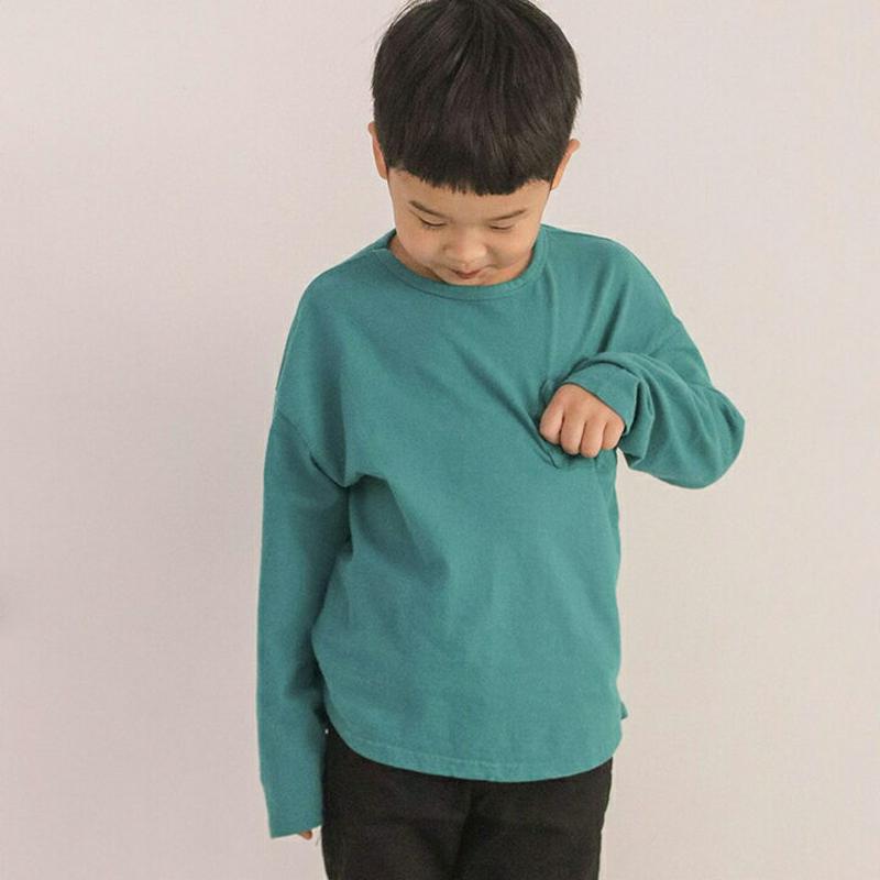 ワンポケットTシャツ・u04142・キッズ 【3~8才】【tops】【韓国 ファッション トップス Tシャツ カットソー ラウン