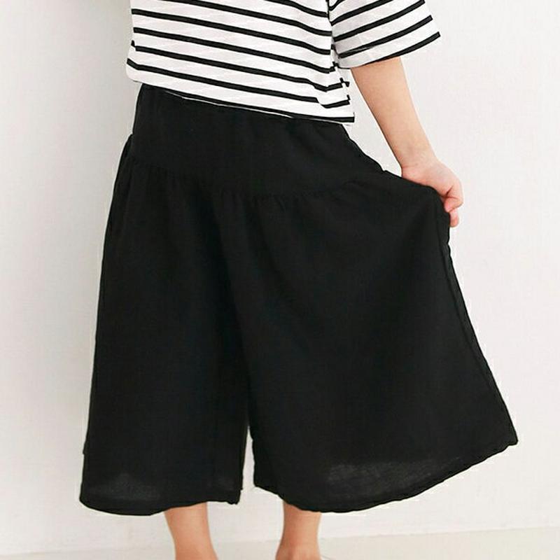 ギャザーラインワイドパンツ・u04163 キッズ【3~8才】【pt】【ワイドパンツ ワイド パンツ ズボン ギャザー 単色 無地